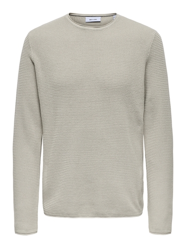 Pullover Langarm Rundhals Baumwolle Bequem 