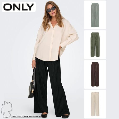 Hose Wide Leg elastischer Bund plissiert