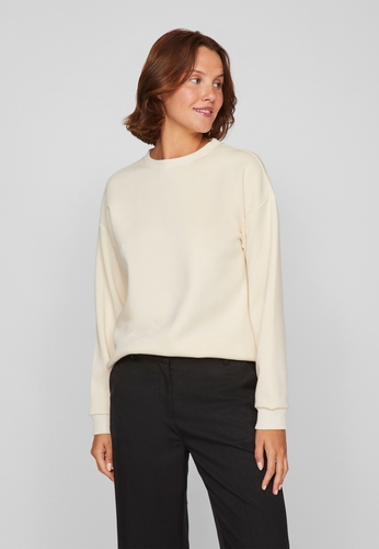 Pullover Rundhals lange �rmel weicher Sweatshirt-Look 