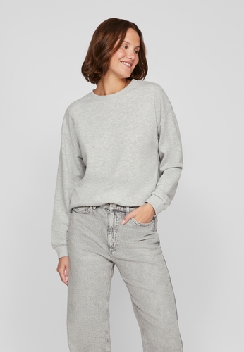 Pullover Rundhals lange �rmel weicher Sweatshirt-Look 