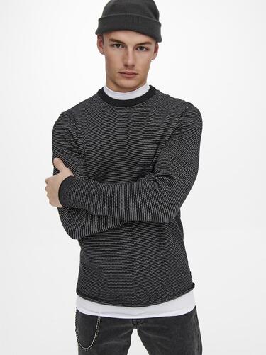 Pullover Rundhals Langarm Sweater 