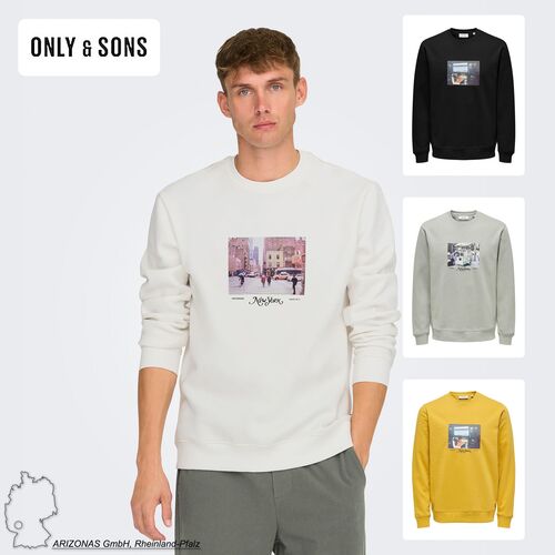 Sweatshirt mit Print Rundhals langarmig lssig