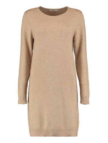 Langarm Strickkleid Long Shirt Feinstrick Rundhalsausschnitt 