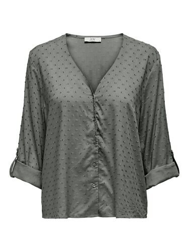 Bluse Haifischkragen Knopfleiste volumin�se �rmel 