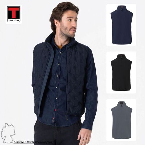 Weste wind- und wasserfest hoher Kragen wattiert 