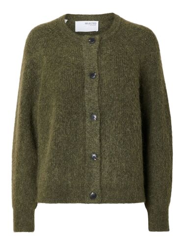 Strickjacke Relaxed Fit Rundhals Raglan�rmel Fallmaschen 