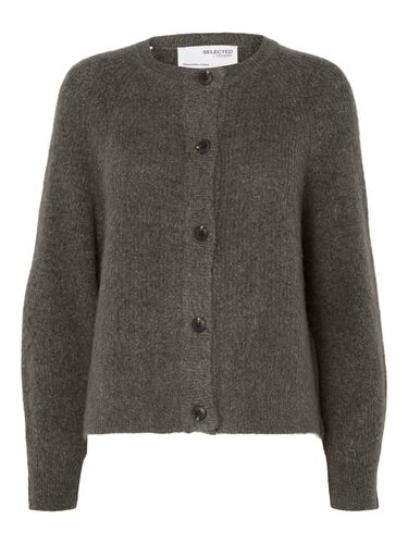 Strickjacke Relaxed Fit Rundhals Raglan�rmel Fallmaschen 