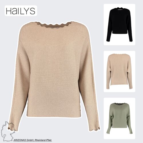Pullover Langarm Locker Geripptes Design