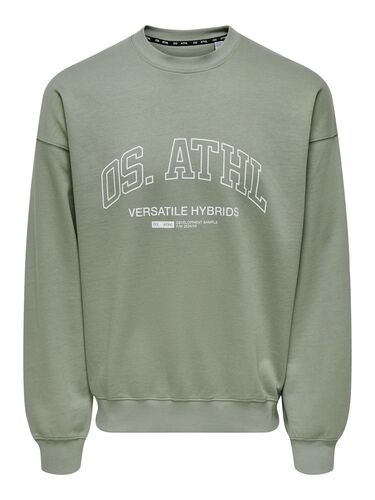 Pullover Loose Fit Rundhals Langarm Sweatstoff 