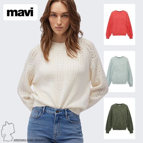 Strickpullover Regular Fit Rundhals Soft Strickmuster