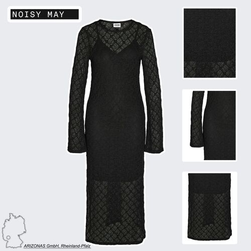 Kleid Midi U-Boot-Ausschnitt langarm figurbetont