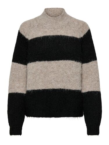 Strickpullover Hoher Kragen Langarm 
