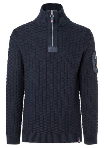 Strickpullover 3D-Schachbrettmuster �rmeltasche 