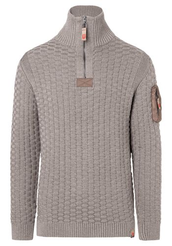 Strickpullover 3D-Schachbrettmuster �rmeltasche 