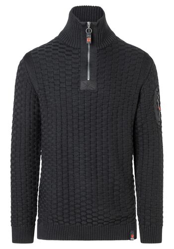 Strickpullover 3D-Schachbrettmuster �rmeltasche 