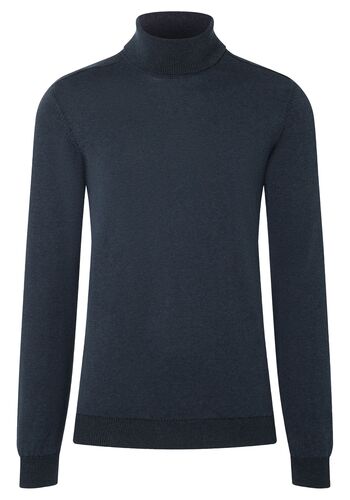 Rollkragenpullover Rippstrick Ellenbogen-Patch 