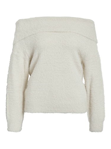 Strickpullover Schulterfrei Langarm Bequem 
