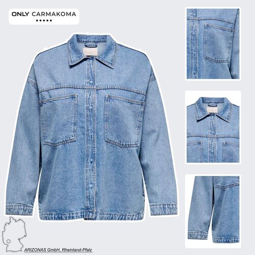 Jeanshemd langarm locker geschnitten Hemdkragen