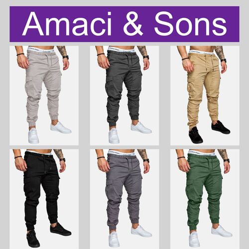 Cargo Jogger Hose Stretch Denim Chino Pants Freizeithose A&S 