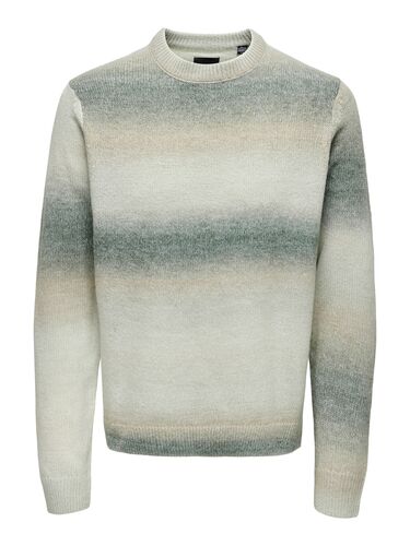 Strickpullover Rundhals Flachstrick Regular Fit  