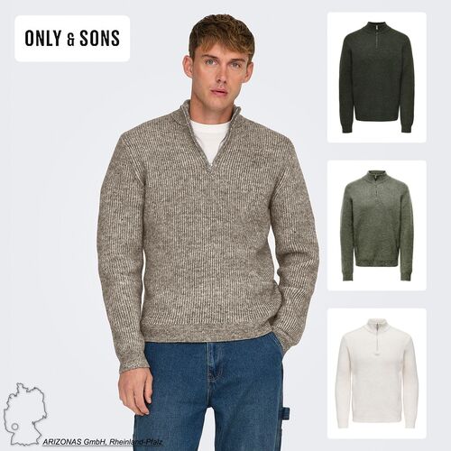 Strickpullover Stehkragen Rei�verschluss Regular Fit