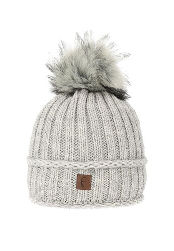Strickm�tze mit Bommel Thermo-Fleece Beanie 