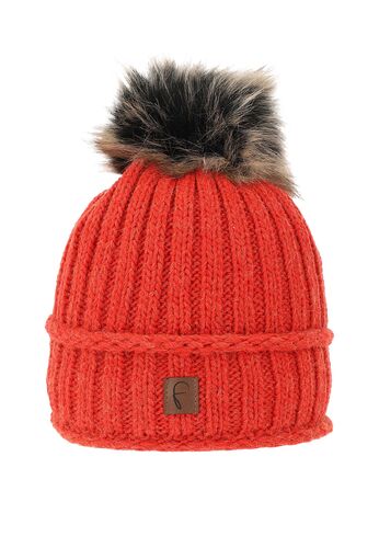 Strickm�tze mit Bommel Thermo-Fleece Beanie 