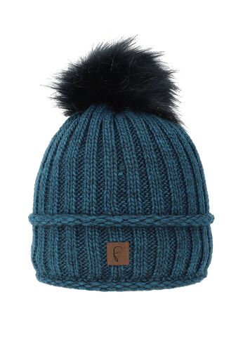 Strickm�tze mit Bommel Thermo-Fleece Beanie 