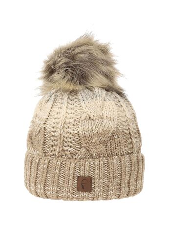 Damen Bommelm�tze mit Farbverlauf Thermo Strickm�tze  