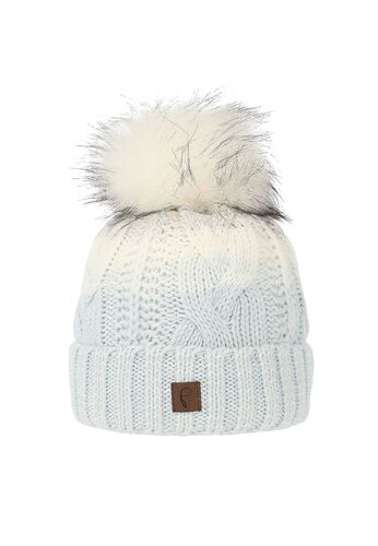 Damen Bommelm�tze mit Farbverlauf Thermo Strickm�tze  