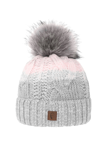 Damen Bommelm�tze mit Farbverlauf Thermo Strickm�tze  