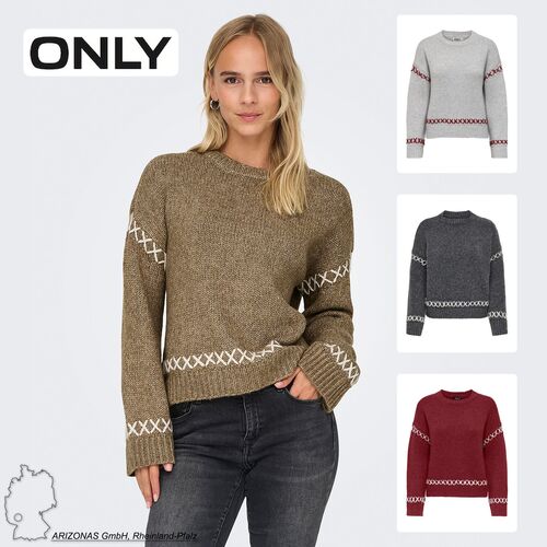 Strickpullover Rundhals Langarm Weich Ziern�hte