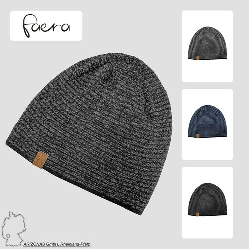 Strick Beanie mit glatter Oberfl�che und Thermo-Fleece
