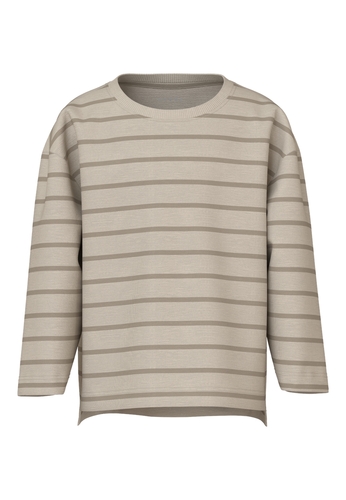 Gestreiftes Langarmshirt Rundhals Pullover Tiefe Schultern 