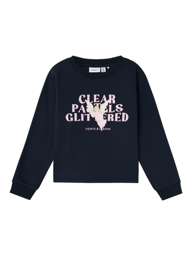 Pullover Gummiprint Rundhals Loose Fit Lange �rmel 