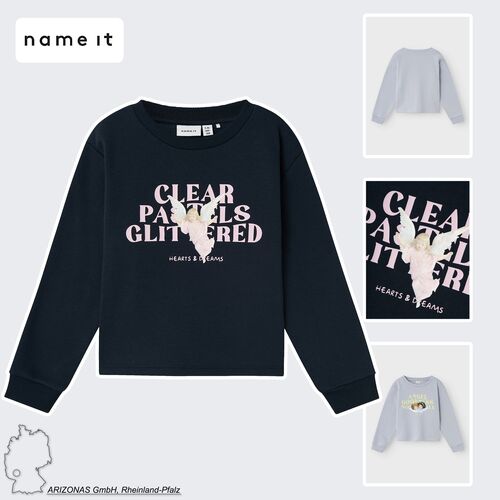 Pullover Gummiprint Rundhals Loose Fit Lange �rmel