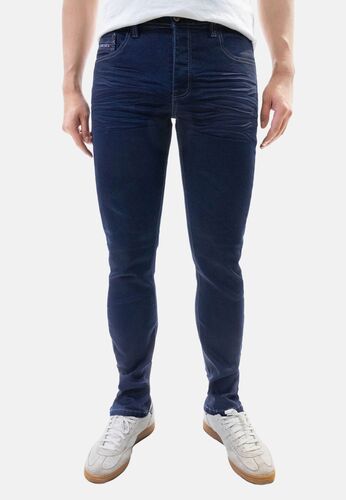 Feine Chino Jeans mit Design Falten und Kontrastn�hten Twill Denim Hose  