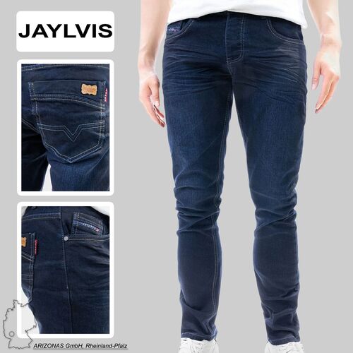 Feine Denim Jeans mit Kontrastn�hten und krempelbaren Beinenden