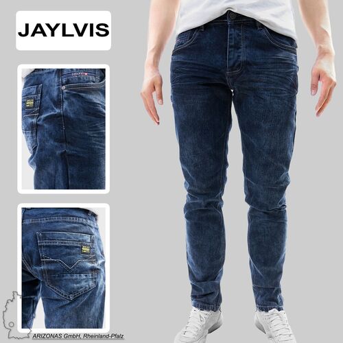 Denim Jeans mit Kontrastn�hten und Asid Waschung