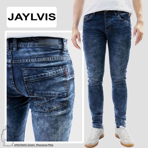 Jeans Slim FIt 5-Pocket Design Knopfverschluss