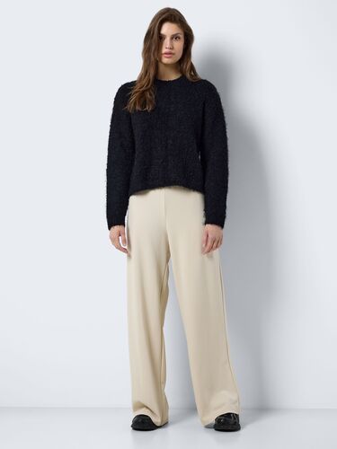 Strickpullover Relaxed Fit flauschiger Stoff 