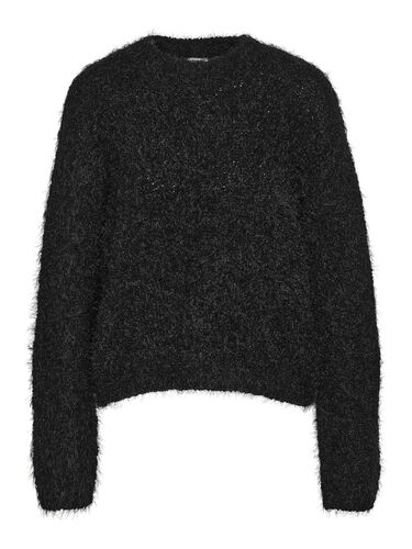 Strickpullover Relaxed Fit flauschiger Stoff 