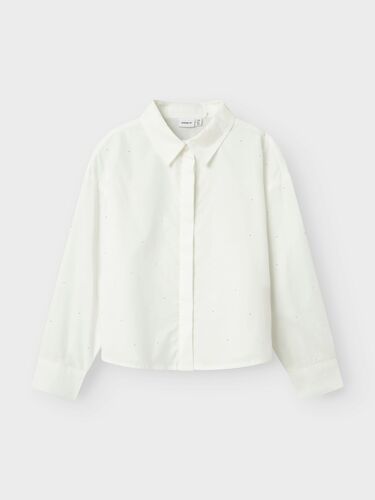 M�dchen Bluse Popeline locker kurz Hemdkragen 