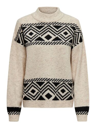 Strickpullover Rundhals langarm tiefe Schultern 