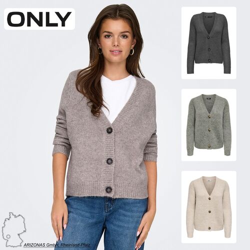 Strickjacke Rundhals Knopfleiste langarm