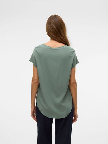 Bluse Kurzarm Rundhals Basic Regular Fit 