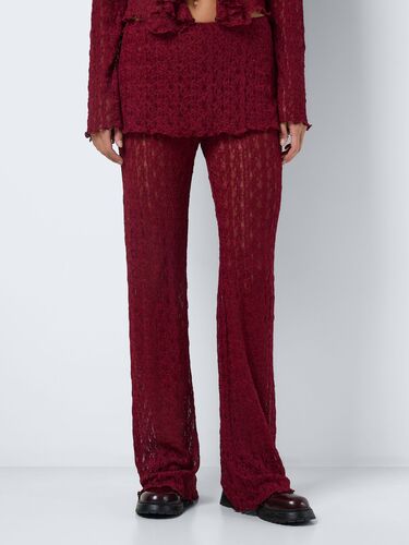 Spitzen Details Hose mit weitem Bein und FOLD DOWN Design  