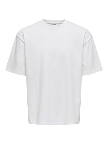 Bequemes Rundhals T-Shirt Dropped Shoulder 