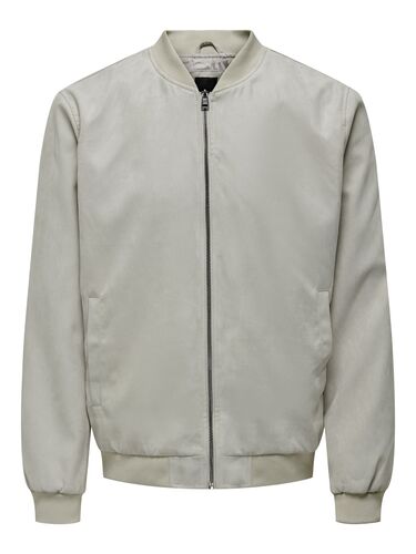 Blouson Jacke Velours Design mit Bandkragen 