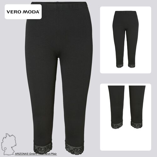 Kurze Leggings Spitzen-Details Hose